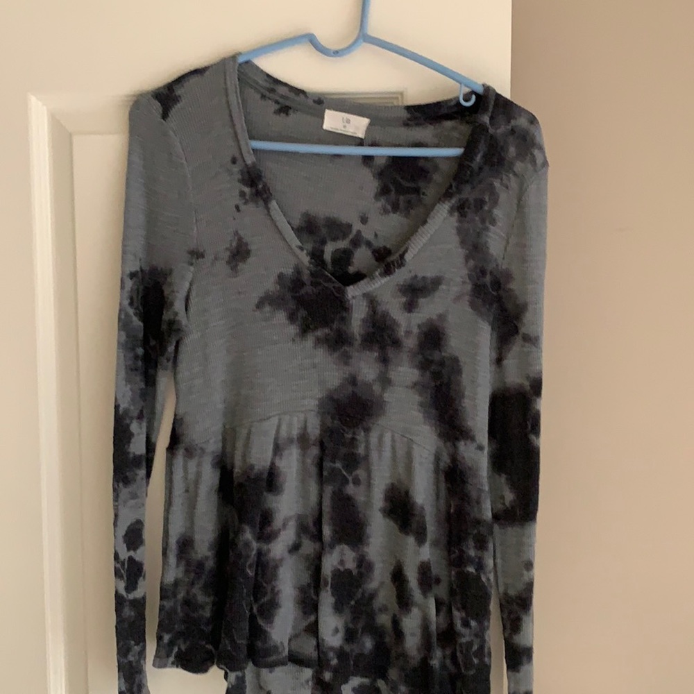 Anthropologie Tie Dye baby doll thermal shirt size S